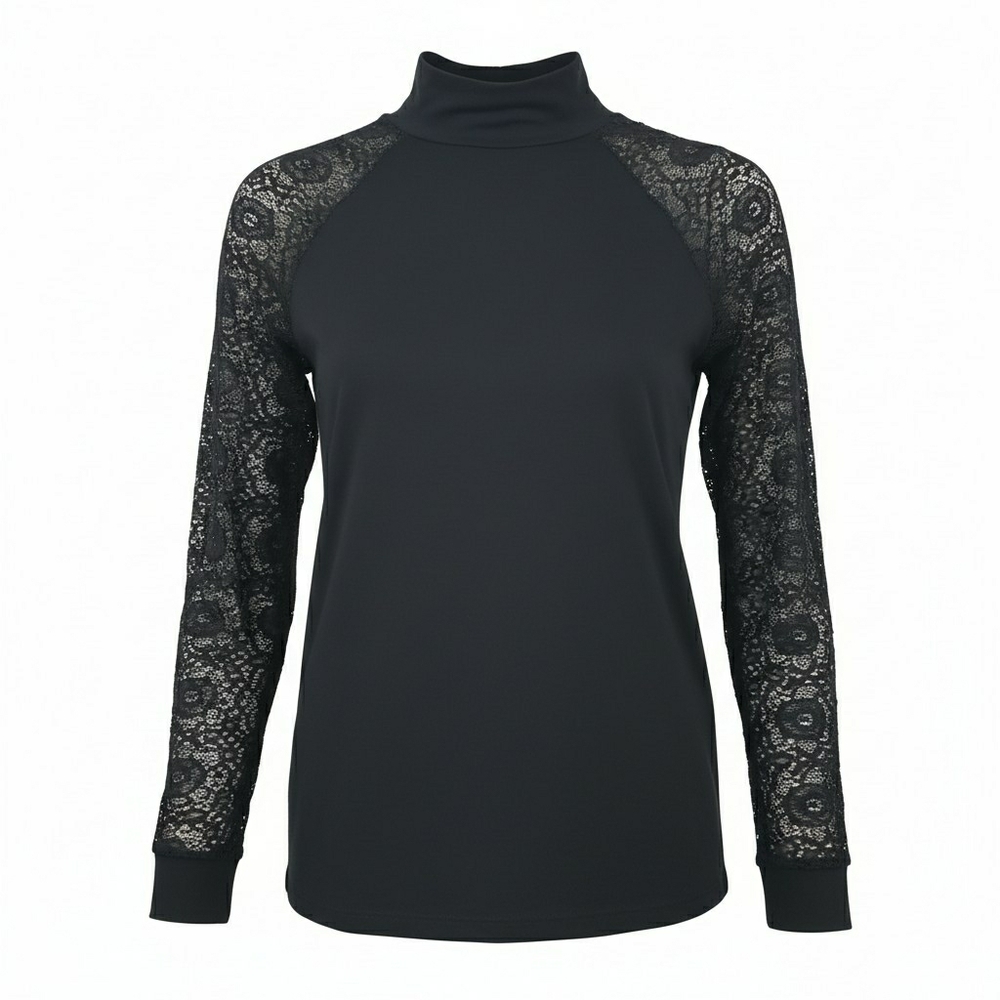 Storm Lace Sleeve Mock-Neck Whimsigoth Dark Romantic Blouse Size Medium
